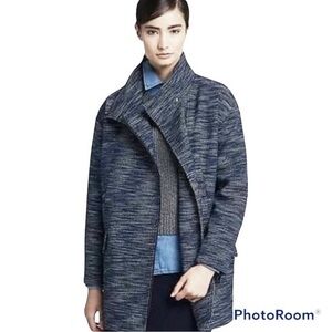 Banana Republic Coat Tweed XS Moto Cocoon Textured Dolman Sleeve Oversized